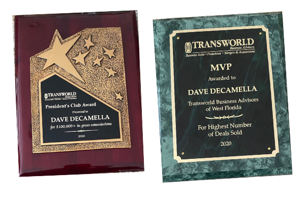 2020 Awards for Tampa Business Broker Dave DeCamella