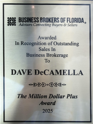 2020 Awards for Tampa Business Broker Dave DeCamella